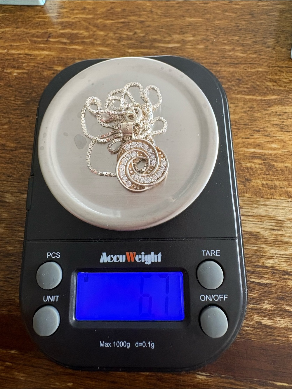 Delicate Spiral Crystal Pendant Necklace - Silver